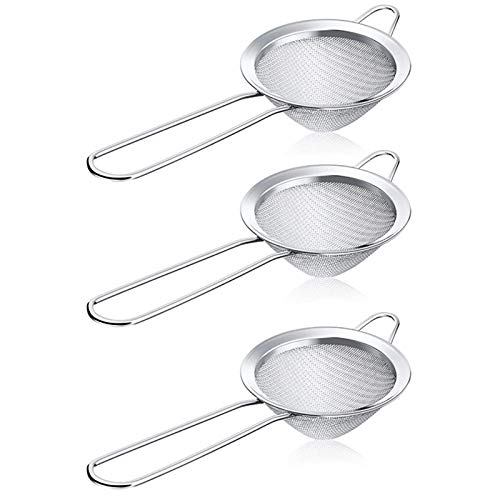 Obahdirry 3 Stück Edelstahl Teesieb Lebensmittel Sieb Werkzeug 3,3 (Silber) von Obahdirry