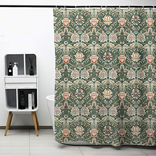 Obal William Morris Geißblatt Duschvorhänge, grüner Hintergrund Badezimmer Vorhänge Wasserschutzschimmelschutz Widerstand von Obal