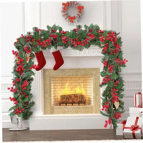 2pcs Weihnachtsgirlande, 5, 7ft Faux Real Touch Eucalyptus Grüne Girlande mit Beerenblumenclustern für Treppengeländer Kaminmanteldekor, künstliche Reben, Weihnachten für Mantel 2pcs Weihnachtsgirlande, 5, 7ft Faux Real Touch Eucalyptus Grüne Girlande mit Beerenblumenclustern für Treppengeländer Kaminmanteldekor, künstliche Reben, Weihnachten für Mantel von Obelunrp