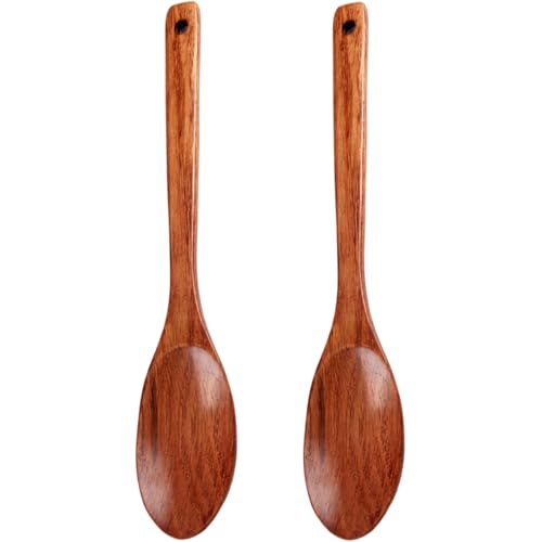 2pcs hölzerne Servierlöffel, 13 Zoll langes Holzlöffel zum Kochen des Mischens Küchenutensilien Holz 2pcs hölzerne Servierlöffel, 13 Zoll langes Holzlöffel zum Kochen des Mischens Küchenutensilien Holz von Obelunrp