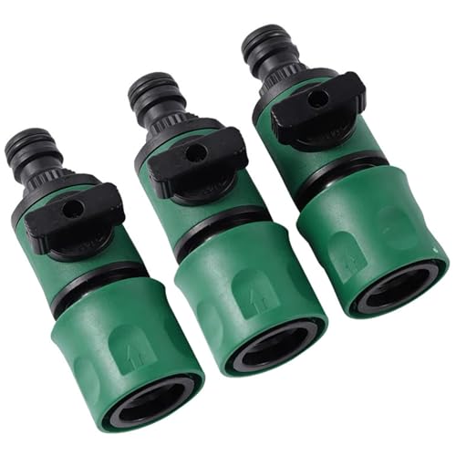 3PCS -Gartenschlauchventil ausgeschaltet mit Schnellanschluss, 4 ABS -Korrosionsfest -Schlauchabsperrventil mit Schalter für Garten-, Autowasch- und Bewässerungssysteme von Obelunrp