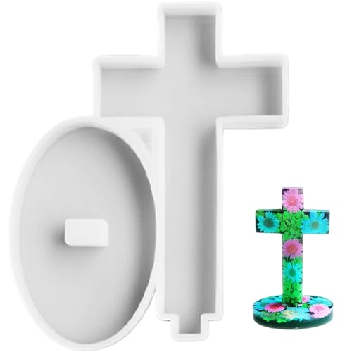Cross -Silikonformen, 7x6 -Zoll -Kreuzharzformen Silikon mit Basi von Obelunrp