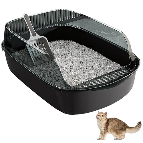 Große Katzenstreu -Tabletts 12L PP Deepen Katzenstrauder mit Schaufel Anti Splash abnehmbar doppelt schichtfleckresistente Toilette für den Eigentümer des Vorrates, Tablett, Tablett von Obelunrp