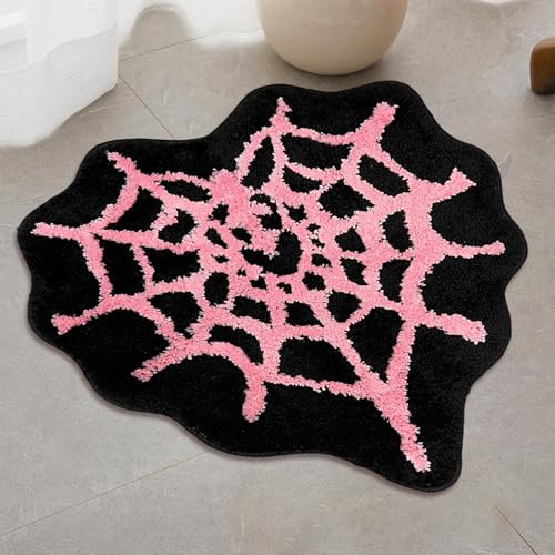 Halloween Bath Matte 23.6x23.6in gruseliger Spinnennetz-Webteppich weicher nicht gleitender gotischer Teppich absorbierender Nicht-Shedding-Halloween-Matte für Heimzimmerdekorationen, Badezimmerteppi Halloween Bath Matte 23.6x23.6in gruseliger Spinnennetz-Webteppich weicher nicht gleitender gotischer Teppich absorbierender Nicht-Shedding-Halloween-Matte für Heimzimmerdekorationen, Badezimmerteppi von Obelunrp