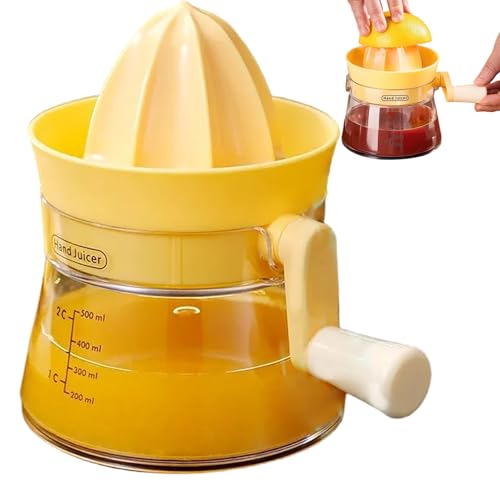 Handheld Lemon Squeezer, 500 ml Handbuch Saft Squeezer mit Skala und einfachem Ausguss, tragbare Zitrus -Squeeziern, Zitronenpressensaft für die Heimatküche von Obelunrp