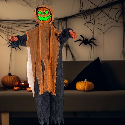Hanging Ghosts Luminous Kürbiskopf Hängende Geister Halloween Decor mit leichten und solide verstellbare gruselige Halloween -Dekorationen für Haunted House Party, Outdoor Kürbisdekoration Hanging Ghosts Luminous Kürbiskopf Hängende Geister Halloween Decor mit leichten und solide verstellbare gruselige Halloween -Dekorationen für Haunted House Party, Outdoor Kürbisdekoration von Obelunrp