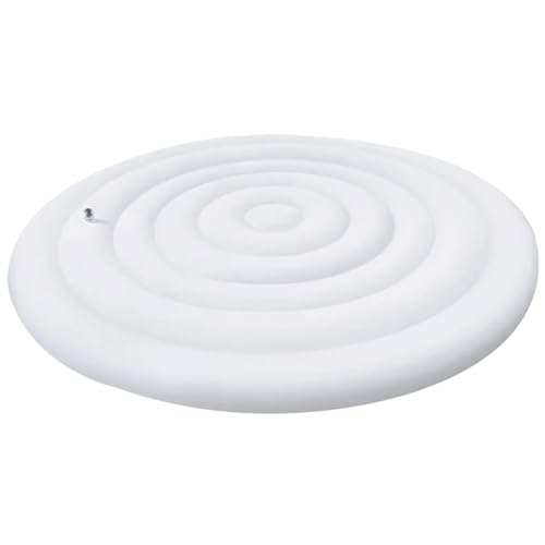 Obelunrp Aufblasbare Whirlpool-Abdeckung rund- 57 In Deckelerettsdeckel Deckel für runde Whirlpool- Faltbare Schutzregenüberlaufabdeckung für aufblasbare Whirlpools im Freien von Obelunrp