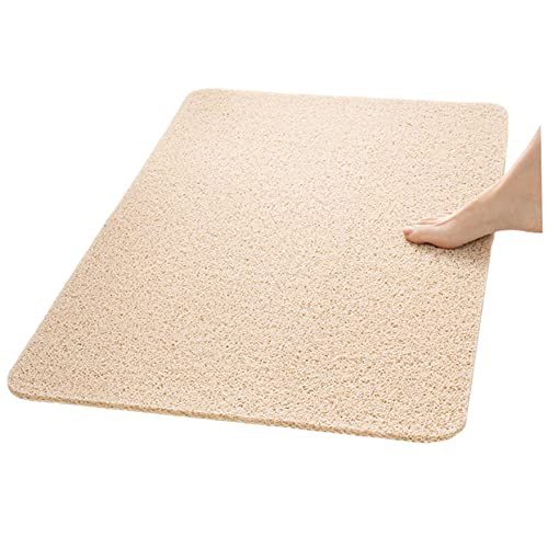 Obelunrp Badematte, 40x60 cm weiche PVC -Badewanne, Wasserabsorbierer Nicht -Schlupfboden Teppiche, Loofah Duschpolster für Badezimmerboden (beige) von Obelunrp