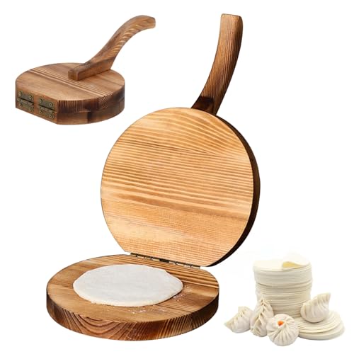 Obelunrp Holz -Tortilla -Pressehersteller, manueller Knödel -Teig -Presswerkzeug, Maispfannkuchen -Presse, Roti Chapati Maker für das Heimküchenrestaurant (Runde) von Obelunrp