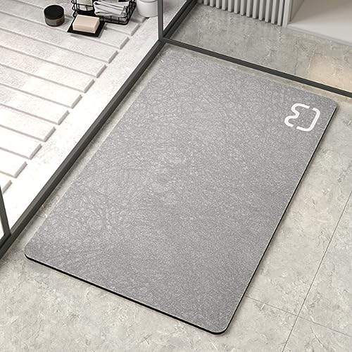 Obelunrp Kieselgur Erdbad, superabsorbierende Badezimmerbodenmatte, weiches, schnelles Trocknen ohne Schlupfbad, waschbare Duschmatte für Badezimmer (50 x 80 cm) von Obelunrp