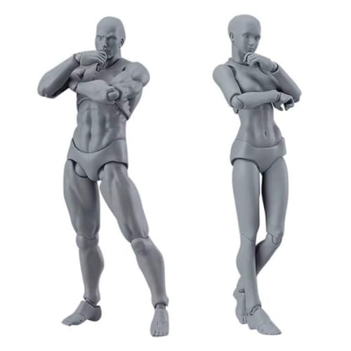 Obelunrp Künstler Manikins, 2pcs 5,9inch poable Drawing Schaufensterpuppe, Zeichnen von Figuren Modell für Künstler Studenten (männliche+weiblich) von Obelunrp