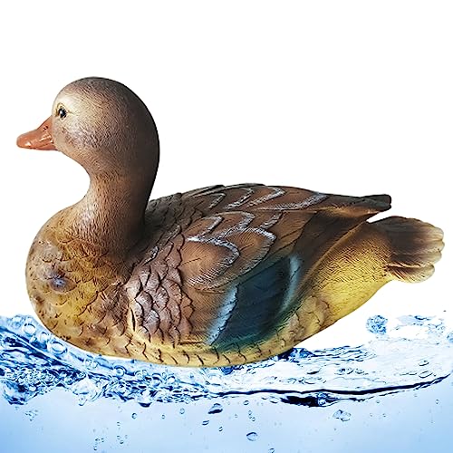 Obelunrp Mandarin -Entenstatuen, 8,5 -Zoll -Harz -Teicheschwimmende Mandarin -Enten -Skulptur, Gartenlandschaft dekoratives Ornament für die Dekoration von Teichteichen im Freien (weiblich) von Obelunrp