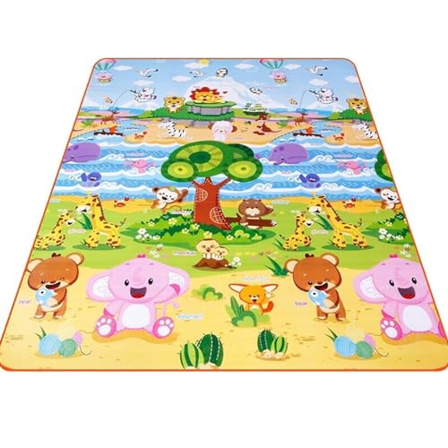 Obelunrp Picknickmatte Kinderkriechmatte verdickte wasserdichte Outdoor -Picknick Teppich Floor Tierreich 200 * 180 cm, Krabbeln, Weihnachtsdekoration von Obelunrp