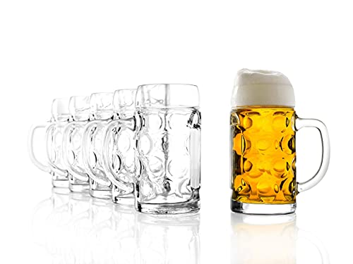 Stölzle Lausitz Bierkrug ISAR / 6er Set Bierkrüge 0,25 Liter/Stabiler Bierkrug 0,25 Liter/Biergläser aus Soda Lime Glas/Bierseidel Spülmaschinengeeignet von Stölzle Lausitz