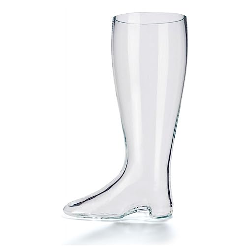 Oberglas Bierstiefel Mundgeblasen - Stiefelglas 1 Liter - Lustiges Bierglas als Geschenk - Originelles 1L Glas von Stölzle Lausitz