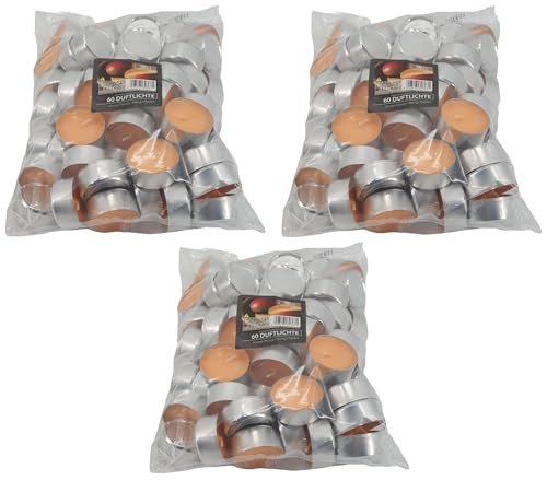 180 Duft Kerzen - Teelichter - Mango-Papaya - Marken Duft Teelichter - Duftteelichter - Haushaltskerzen - Advent - Weihnachten - Kerzen von Oberle