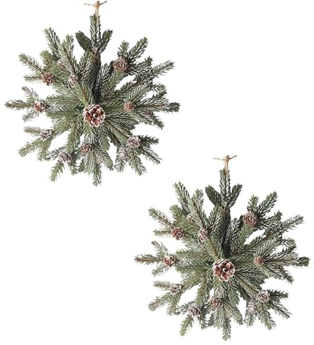 2 dekorative schöne Türkränze mit Tannenzweigen und Zapfen für die Haustüre Eingangstüre Wohnungstüre ca. 31 cm Durchmesser Türkranz 80571 von Oberle