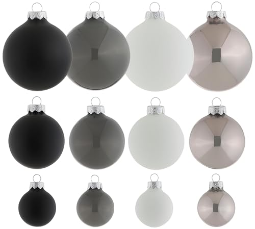 Thüringer Glasdesign Lykka Weihnachtsbaumkugeln Christmas - Weihnachtsdeko - Christbaumschmuck (40 St.) - Christbaumkugeln aus Glas - 3 Größen - 7220 von Oberle