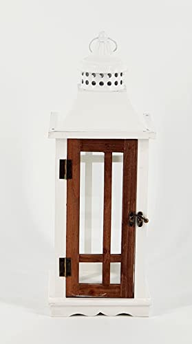 Wunderschöne kleine Laterne Holz Windlicht Landhaus Deko Vintage Exklusive Optik Gartenlaterne Kerzenhalter Muttertag 10183-3 von Oberle