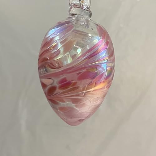 1 Glas Ei zum hängen mundgeblasen Osterei zum hängen rosa klar Osterdekoration Höhe 8,5 cm Durchmesser 4,8 cm von Oberstdorfer Glashütte