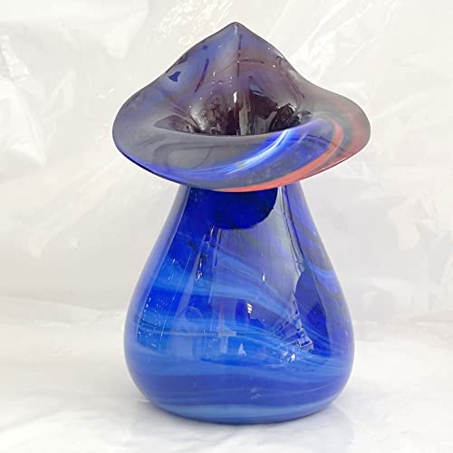 Blaue Vase mundgeblasen Blaue Glasvase kleine Tischvase Rosenvase Höhe ca. 20 cm Oberstdorfer Glashütte von Oberstdorfer Glashütte