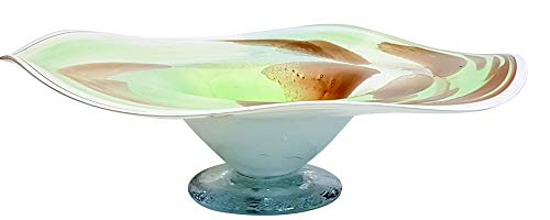 Oberstdorfer Glashütte XL Deko Schale grün mundgeblasen Glas Schale marmoriert Deko Teller Durchmesser ca. 22 cm von Oberstdorfer Glashütte