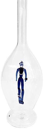 Flasche bauchige Glaskaraffe dekorative Flasche mit farbigem Taucher innen befüllbar mundgeblasen Füllmenge 0,5 Liter Höhe 30 cm Oberstdorfer Glashütte von Oberstdorfer Glashütte