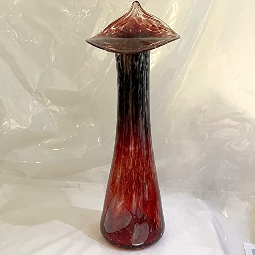 Glas Vase mundgeblasen mit Lufteinschlüssen rot Tischvase mundgeblasenes Kristallglas Höhe ca. 28 cm Oberstdorfer Glashütte von Oberstdorfer Glashütte