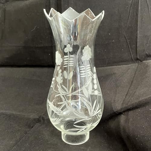 Glaszylinder ohne Boden klar mit Schliff - Blumen Durchmesser unten Sockel 4,7 cm Höhe Sockel 2,5 cm Gesamthöhe 21 cm breiteste Durchmesser 9 cm Obere Durchmesser 8,5 cm… von Oberstdorfer Glashütte