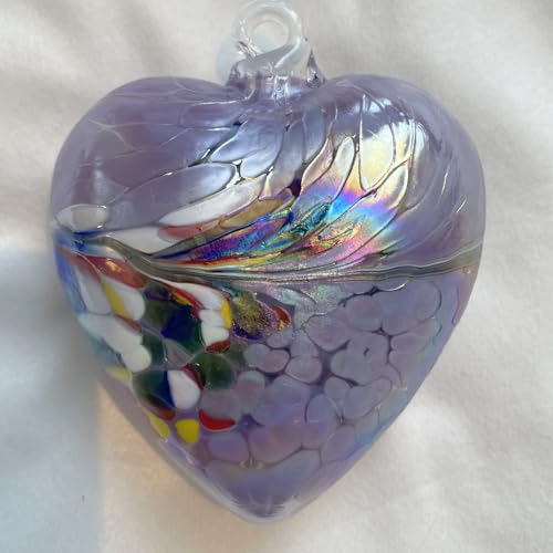 Herz zum hängen bunt Glasherz Ornament lila bunt Fensterdekoration mundgeblasenes Kristallglas Breite 7,5 cm Höhe ca. 9 cm Tiefe 4 cm Herz zum hängen bunt Glasherz Ornament lila bunt Fensterdekoration mundgeblasenes Kristallglas Breite 7,5 cm Höhe ca. 9 cm Tiefe 4 cm von Oberstdorfer Glashütte