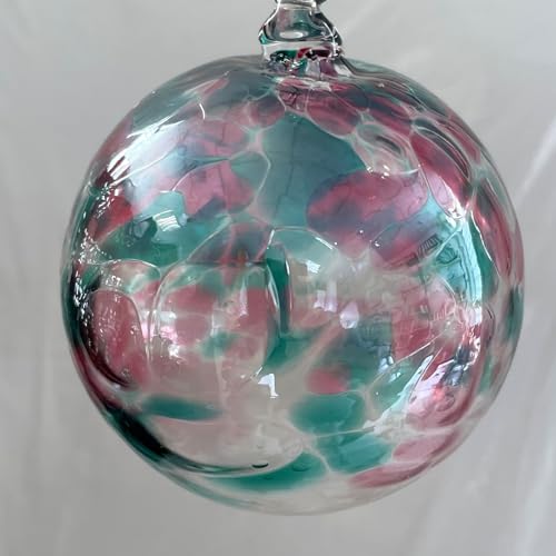 Kugel zum hängen Bunte Glaskugel zum aufhängen Ornament rot grün Fensternkugel mundgeblasenes Kristallglas Ø ca. 10 cm von Oberstdorfer Glashütte
