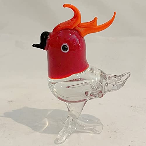 Oberstdorfer Glashütte 1 Stück Glastier bunter Papagai rot klar bunt Figur aus Glas Sammlerstück Tier Handarbeit Höhe ca. 7 cm Länge 4,5 cm von Oberstdorfer Glashütte