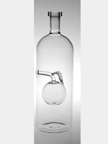 Oberstdorfer Glashütte Dekoflasche mit Apfel klares Glas Grosse Schnapsflasche mit Dekor Vase Glas Füllmenge 0,7 Liter Höhe ca. 245 mm von Oberstdorfer Glashütte