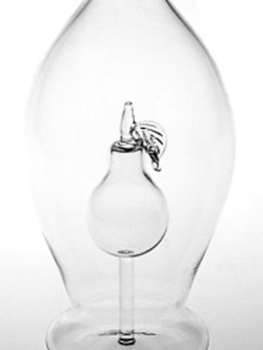 Oberstdorfer Glashütte Dekorative Flasche Birne Glasbirne in Glaskaraffe bauchig aus klarem Glas Zierflasche mundgeblasen Füllmenge 0,5 Liter Höhe ca. 30 cm von Oberstdorfer Glashütte