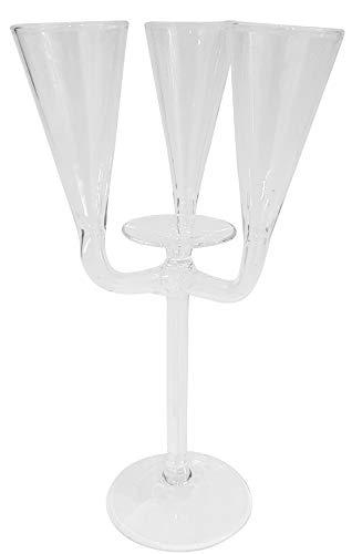 Oberstdorfer Glashütte Dreiarmiges Trinkglas mit Ablage Gläser Set Partyglas Scherzglas Höhe ca. 17 cm von Oberstdorfer Glashütte