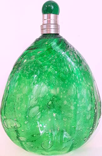 Flasche antiker Stil mit Zinnverschluß Glaskaraffe mundgeblasen mit Luftbäschen, Vase Inhalt 0,5 Liter, Höhe ca19-21 cm von Oberstdorfer Glashütte