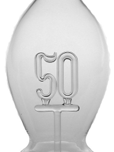 Oberstdorfer Glashütte Flasche mit 50 bauchige Glaskaraffe klares Kristallglas mundgeblasen Füllmenge ca. 0,5 Liter Höhe ca. 30 cm von Oberstdorfer Glashütte