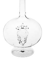 Oberstdorfer Glashütte Flasche runde Glaskaraffe klare befüllbare Karaffe mit Trauben innen mundgeblasen Inhalt 0,5 Liter Höhe 30 cm von Oberstdorfer Glashütte