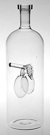 Oberstdorfer Glashütte Karaffe klarglas verziert mit Frucht Zwetschge dekorative Schnapsflasche befüllbar mundgeblasen Füllmenge 0,7 Liter Höhe ca. 245 mm von Oberstdorfer Glashütte