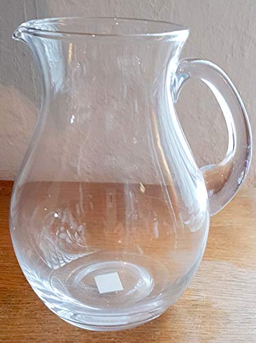 Oberstdorfer Glashütte Krug dekorativer großer klarer Glaskrug mit Henkel für Wasser, Saft oder Blumenkrug Inhalt 1,5 Liter klar Höhe ca. 20 cm … von Oberstdorfer Glashütte