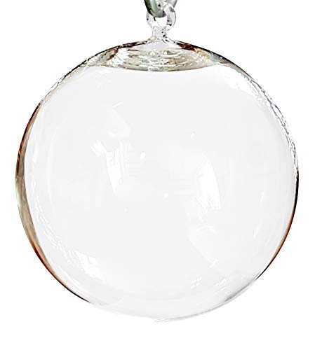 Oberstdorfer Glashütte Kugel Ornament zum aufhängen Deko Kugel aus klarem Glas zum hängen mundgeblasen Durchmesser 8 cm von Oberstdorfer Glashütte