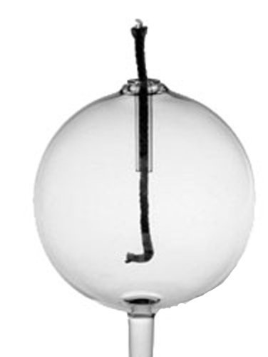 Oberstdorfer Glashütte Öllampe rundePetroleumlampe zum stecken klares Kristallglas mundgeblasen Durchmesser ca. 8 cm Stablänge ca. 5 cm von Oberstdorfer Glashütte