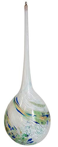 Oberstdorfer Glashütte Tropfen zum hängen Kugel zum hängen bunter Glastropfen Ornament zum hängen grün, blau, weiß mundgeblasen Fensterdekoration Länge ca. 18-20 cm von Oberstdorfer Glashütte