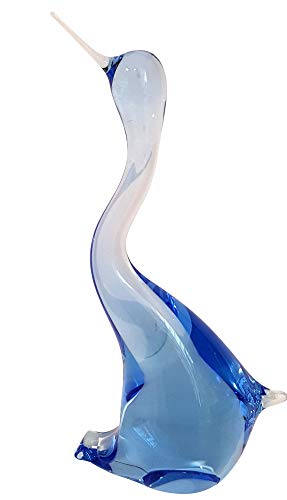 Oberstdorfer Glashütte Vogel Glaskranich blau transparent Moderne Glas Figur höhe ca. 20 cm von Oberstdorfer Glashütte