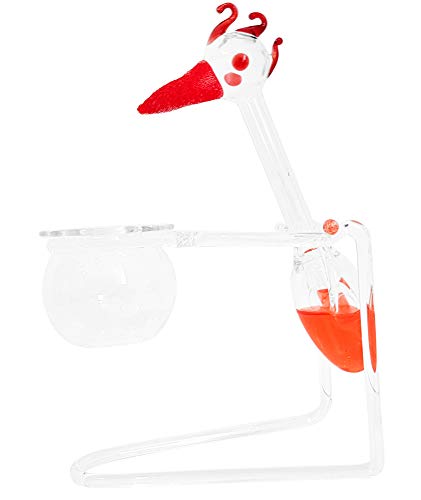 Oberstdorfer Glashütte Schluckspecht bewegliche Glasschaukelfigur Wippvogel mundgeblasen Trinkente mit roter Flüssigkeit Höhe ca. 12 cm von Oberstdorfer Glashütte