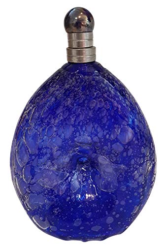 Oberstdorfer Glashütte Vase Blaue Glasflasche antiker Stil mit Zinnverschluß mundgeblasen mit Luftbäschen, Inhalt 0,5 Liter, Höhe ca19-21 cm von Oberstdorfer Glashütte