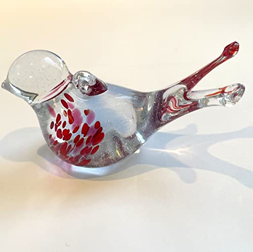 Vogel zum hängen 1Stück Osterstrauss Glastier Glasfigur Ornament zum aufhängen Fensterdekoration rot klar Handarbeit Höhe ca. 4 cm Länge ca. 5 cm von Oberstdorfer Glashütte