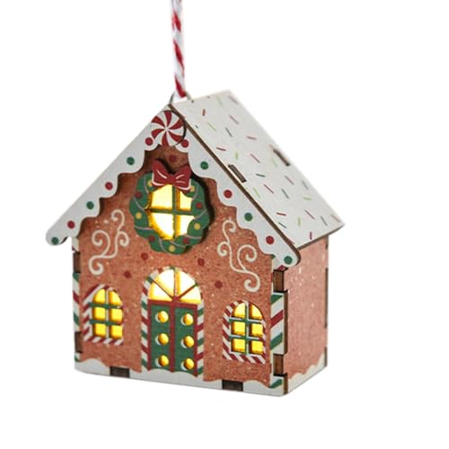 Beleuchtetes Gewürzhaus für Baum – beleuchtetes Gewürzhaus, Weihnachtsdekoration, Gewürzhaus, Holzanhänger | Fotografie-Zubehör für den Innenbereich von Obesntln