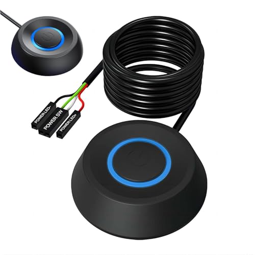 Computer-Erweiterungstaste, Festplatten-Reset-Taste, mit 1,8 m langem Kabel, Ein-/Aus-Tastenverlängerung, Computergehäuse-Motherboard-Taste für Zuhause von Obesntln