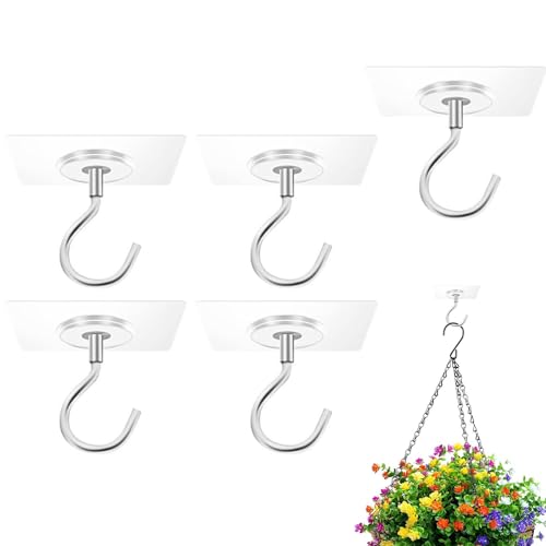 Deckenhaken, Klebehaken für Wand, 5 x Mehrzweck-Kleberhaken ohne Bohren für kleine Haken, robuste Klebehaken für Marmor, Metall, Glas, Holz Deckenhaken, Klebehaken für Wand, 5 x Mehrzweck-Kleberhaken ohne Bohren für kleine Haken, robuste Klebehaken für Marmor, Metall, Glas, Holz von Obesntln